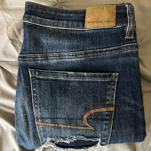 American Eagle women dark wash high rise skinny jeans size 10 regular
